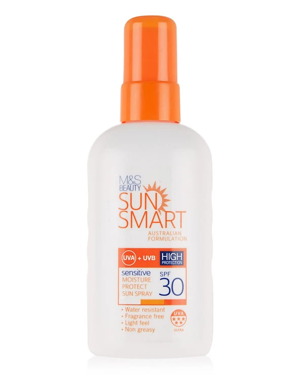 Sun Smart Sun Cream Sensitive Moisture Protect Sun Spray SPF30 200ml 1 Sun Smart Sun Cream Sensitive Moisture Protect Sun Spray SPF30 200ml