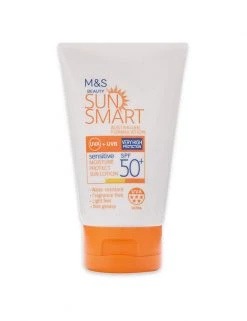 Sun Smart Sun Cream Travel Size Sensitive Moisture Protect Sun Lotion SPF50+ 50ml