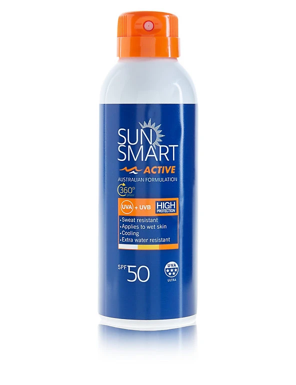 Sun Smart Sun Cream Active Sport Aerosol Spray SPF50 150ml 1 Sun Smart Sun Cream Active Sport Aerosol Spray SPF50 150ml